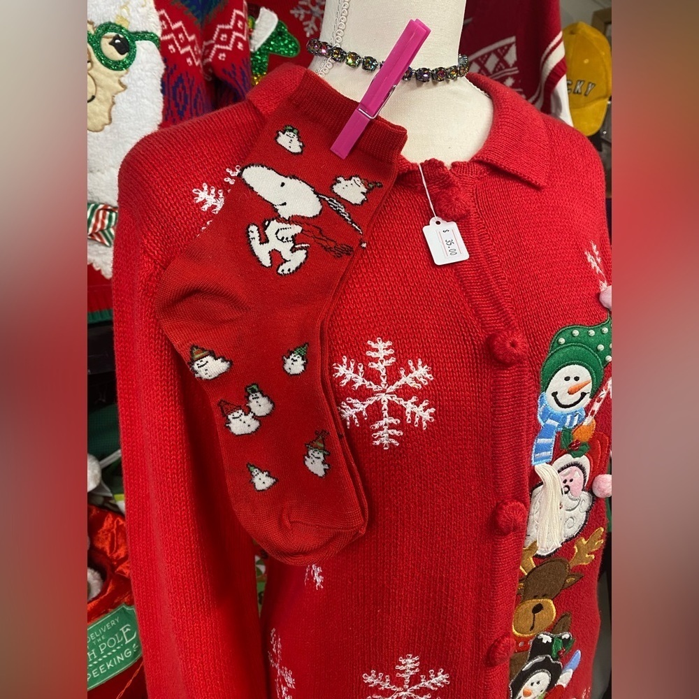 Basic Edition Holiday Christmas Sweater Cardigan - image 2